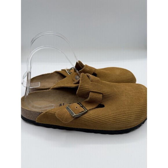 Birkenstock Shoes - Birkenstock Clogs Boston Unisex Cork Brown Suede Embossed Casual EU 41 US 10 New